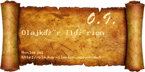 Olajkár Ilárion névjegykártya